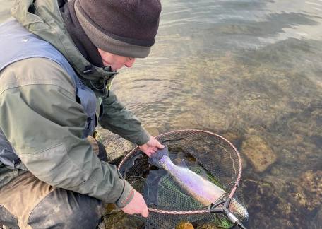 Matty Devine landed this 10lb Rainbow from Long Crag lake 