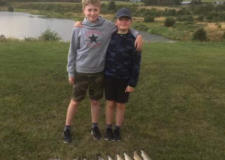 Noah & Luke with 13 fish from Crag End Bait Lake 