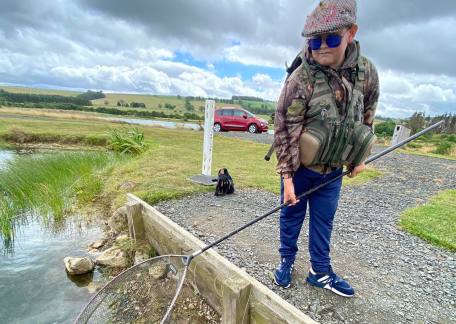 Joe with a nice 2lb Rainbow 