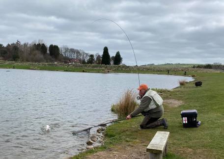 Rob Hall netting one of his twenty fish on Saturday