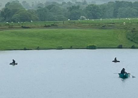 Anglers fishing from the Boat and Float Tubes