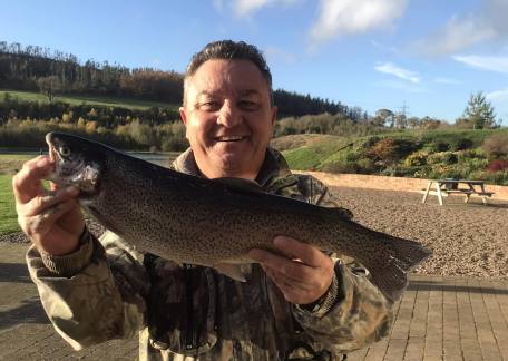 Syd Roberts from the Welsh Valleys with his 4lb 4oz Rainbow
