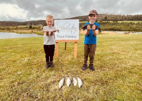 Freddie & Max with 6 fish from Crag End Bait Lake 