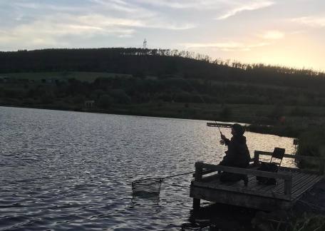 Ricky Usher netting one of his thirteen fish on Thursday evening 